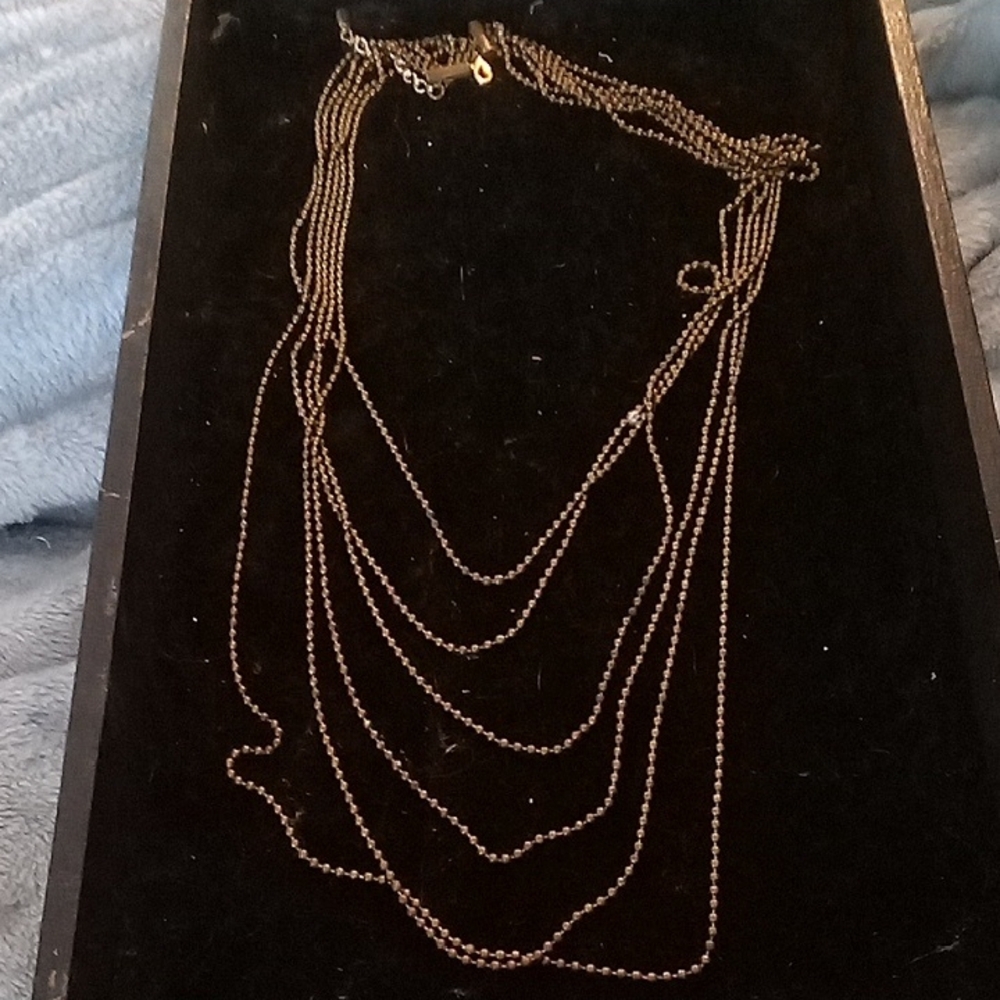 Vintage Ben-Amun Multi-Strand Beaded Necklace - Brown and Gold